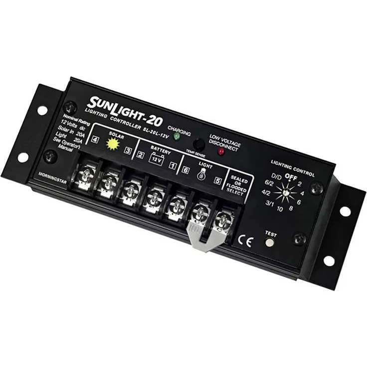 Morningstar SunLight SL-10L, 12V PWM Laderegler mit 10A und automatischer Lichtsteuerung
