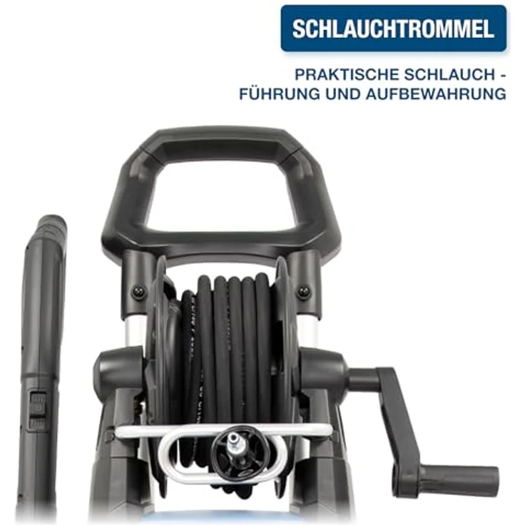 HYUNDAI Hochdruckreiniger HPW2000CE, 160 bar - 450 l/h, 2000 W, rotierende Turbodüse, Edelstahl-Lanze, Seifenflasche, rot – Bild 5