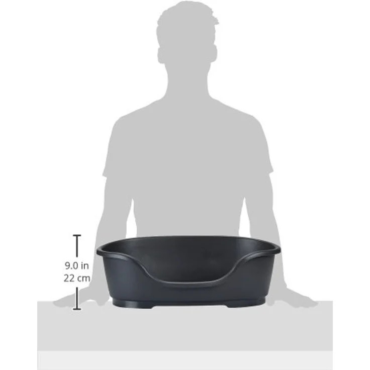 Karlie Haustierkorb Domus L: 50 cm B: 38 cm H: 20 cm schwarz 50 cm Innenfläche – Bild 2