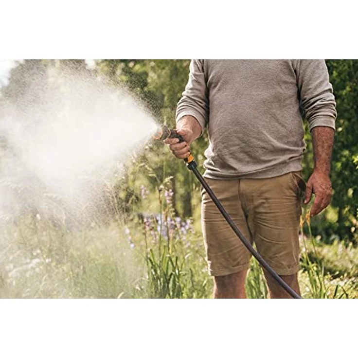 Fiskars Sprühpistole, Gartenbrause mit 3 Funktionen: Strahl-, Brause- und Nebel-Sprühbild, stufenlos einstellbar, ergonomischer SoftGrip-Griff, frostbeständig, Universalanschluss – Bild 5