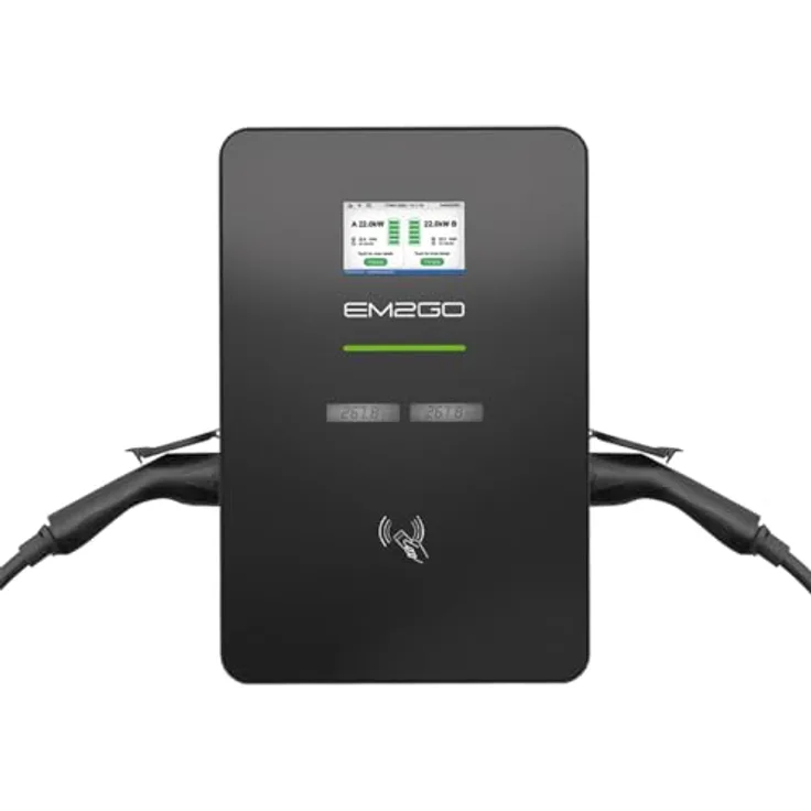 EM2GO Duo Power Wallbox 11kW, EV Charger Typ 2 Steckdose, Auto Ladestation 2X 11kw, Wall Box mit intelligenter Steuerung, Ladestation Elektroauto inkl. Ethernet und WLAN - Preisvergleich