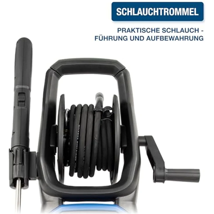 HYUNDAI Elektro-Hochdruckreiniger HPW1800CE, 1800W, 140bar, 420 l/h, mit Schlauchtrommel, blau – Bild 5