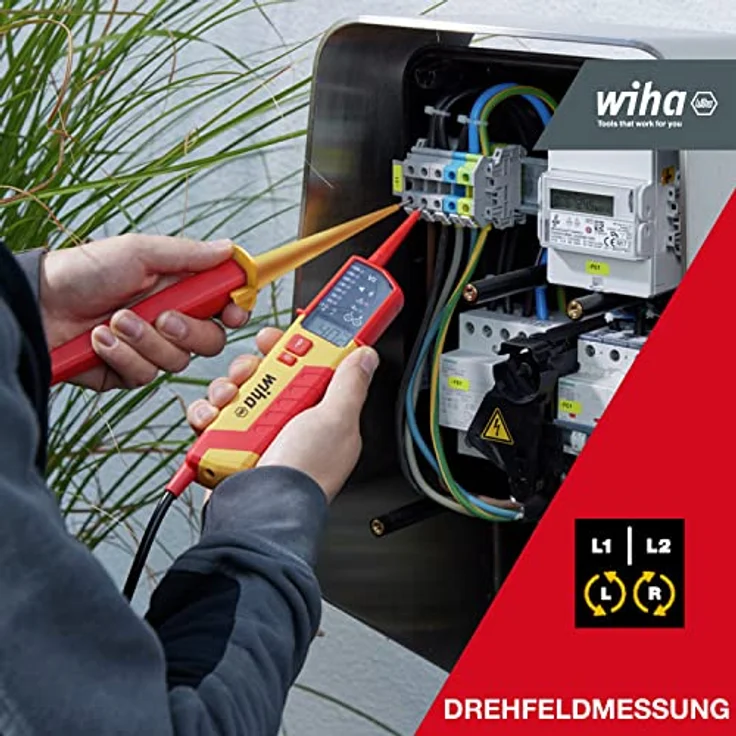 Wiha Spannungsprüfer 44319, zweipoliger Spannungsprüfer mit 12-1000 V AC und 12-1500 V DC, CAT IV zertifiziert, LED- und LC-Display, für Elektro- und Hybridfahrzeuge – Bild 4
