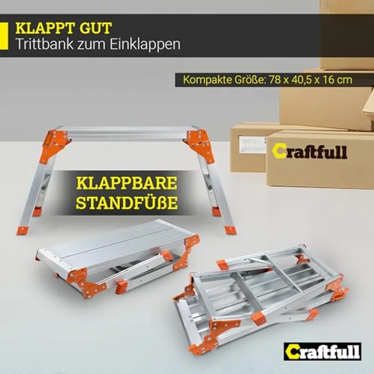 Craftfull Arbeitsplattform CF-107A Arbeitsbühne Arbeitspodest Trittbank Alu – Bild 7