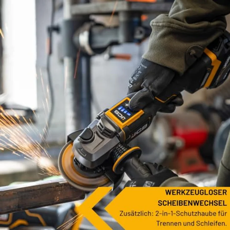 JCB 18PKIT-4 Akku Starter-Set, 75 Nm Drehmoment, inkl. 2x 5,0 Ah Akkus & Schnellladegerät, gelb-schwarz – Bild 7