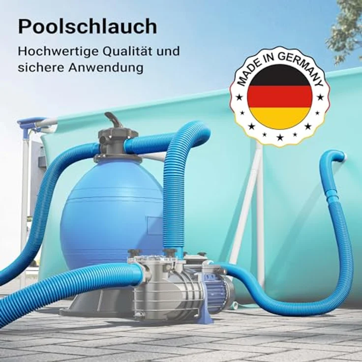 9m - 32mm - Schwimmbadschlauch mit 165g-m - Made in Europe – Bild 3