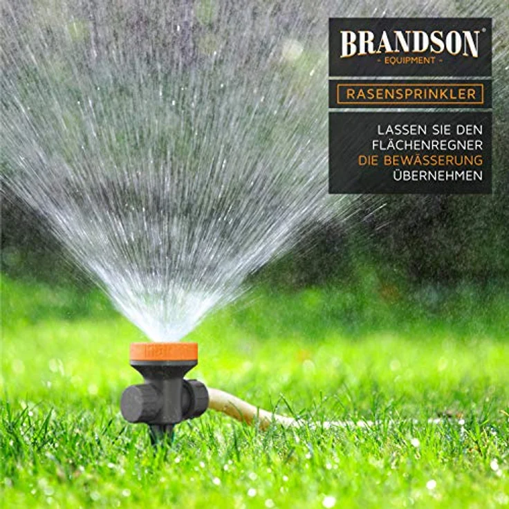 Brandson Rasensprenger 4er Set, 5 Fach Sprinkler mit Wählscheibe für Kreis, Halbkreis, Viertelkreis und Strahlfächer, robustes Design mit Schnellkupplungssystem – Bild 3