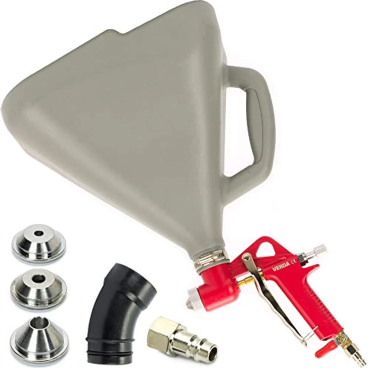 Mar-Pol Lackierpistole Trichterpistole, 7,5L Farbbehälter, 4/6/8mm Düsen, Gelenk Schnellkupplung, 6-tlg. Set – Bild 9