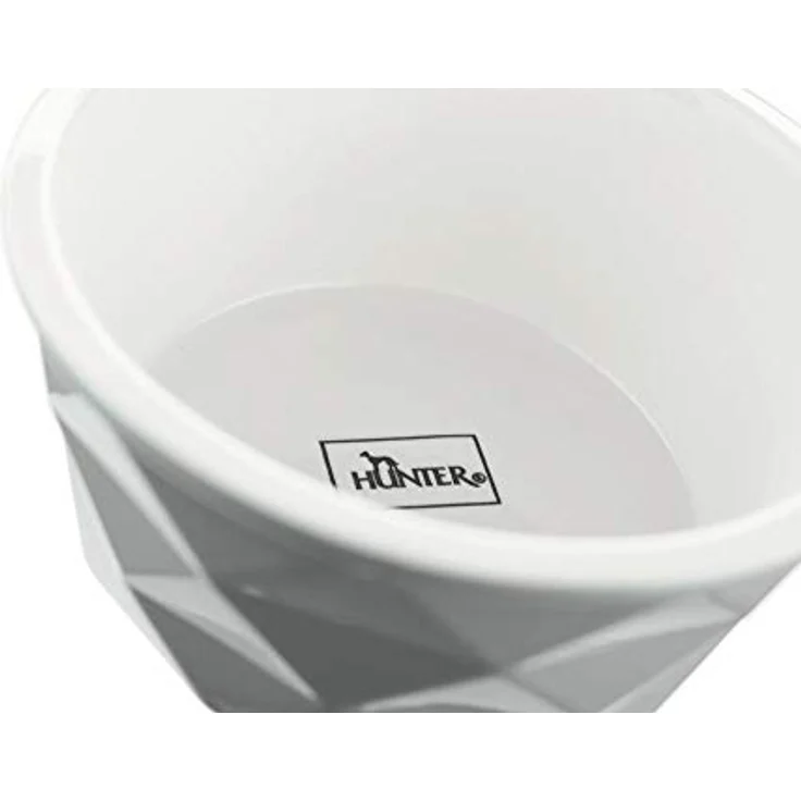 HUNTER EIBY Keramik-Napf, Futter- und Trinknapf, rutschhemmend, 550 ml, grau – Bild 2