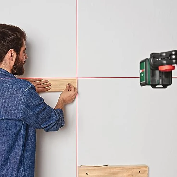 BOSCH Punkt- und Linienlaser Quigo, Kreuzlinien-Laser - im eCommerce-Karton, Selbstnivellierung, Universalhalterung – Bild 6