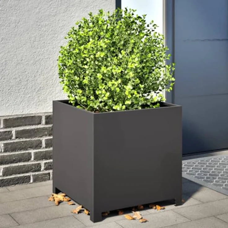 vidaXL Pflanzkübel Schwarz 50x50x50 cm Stahl, rostbeständig und strapazierfähig, Unkraut- und Schädlingsschutz – Bild 2