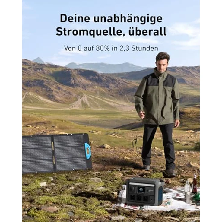 Anker SOLIX C800 Plus Tragbare Powerstation mit 100W Solarpanel, 1200W Solargenerator für Camping, 768Wh LiFePO4 Akkus, SurgePad-Technologie, InfiniPower Technologie, UltraFast-Aufladung, Solarbetrieben, 5 Jahre Herstellergarantie – Bild 2