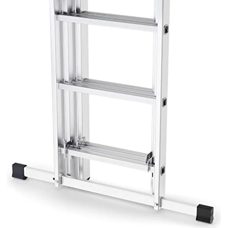 DRABEST Aluleiter Mehrzweckleiter 3-teilig Industrieleiter 3 x 7 Sprossen Basic Belastbarkeit 150 kg Arbeitshöhe 4,23 m inkl. Eimerhaken – Bild 5