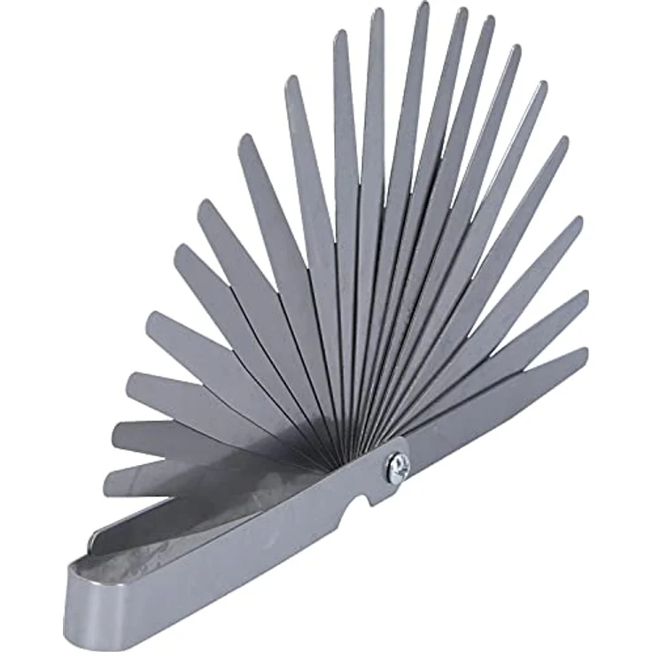 Brilliant Tools BT114901 Präzisions-Fühlerlehre, 20 Blatt, Messschritte 0,05 – 1 mm, verchromte Blättchen in vernickelter Schale – Bild 2