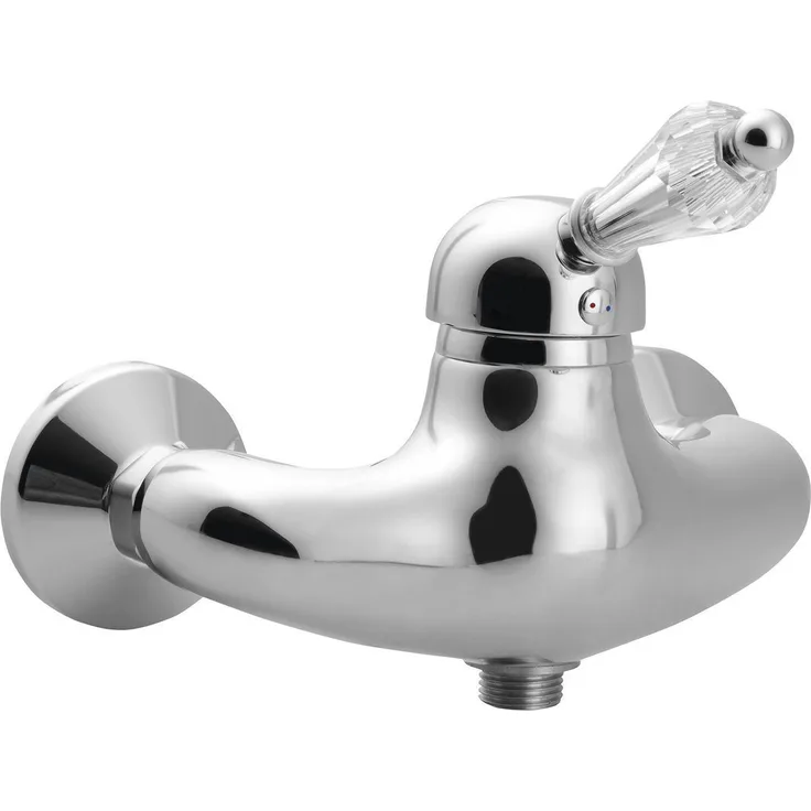 Sapho KIRKÉ CRYSTAL Duscharmatur, Wandmontage mit kristallinem Hebel, Chrom, Retro-Design