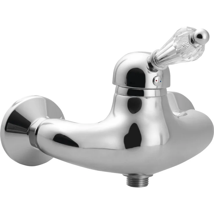 Sapho KIRKÉ CRYSTAL Duscharmatur, Wandmontage mit kristallinem Hebel, Chrom, Retro-Design