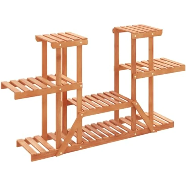 vidaXL Blumenständer, Pflanzständer 110x25x73 cm Massivholz Tanne, Retro-Stil und Eleganz, Wandhalterung inklusive – Bild 1