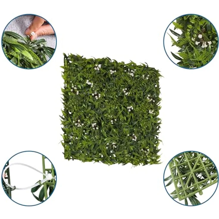 Hjh Office Kunstpflanze More Green I, 50 cm, wandfüllendes Dekoelement in Grün mit praktischen Befestigungsösen – Bild 2