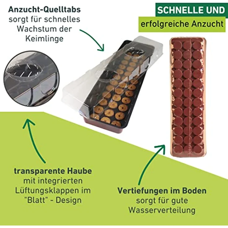 Windhager Zimmer-Gewächshaus MAXI XL Fensterbank-Treibhaus Pflanzen-Anzucht inkl. 36 Quelltabs, terracotta - anthrazit, 16,5 x 54,5 x 11 cm, 06841 – Bild 3
