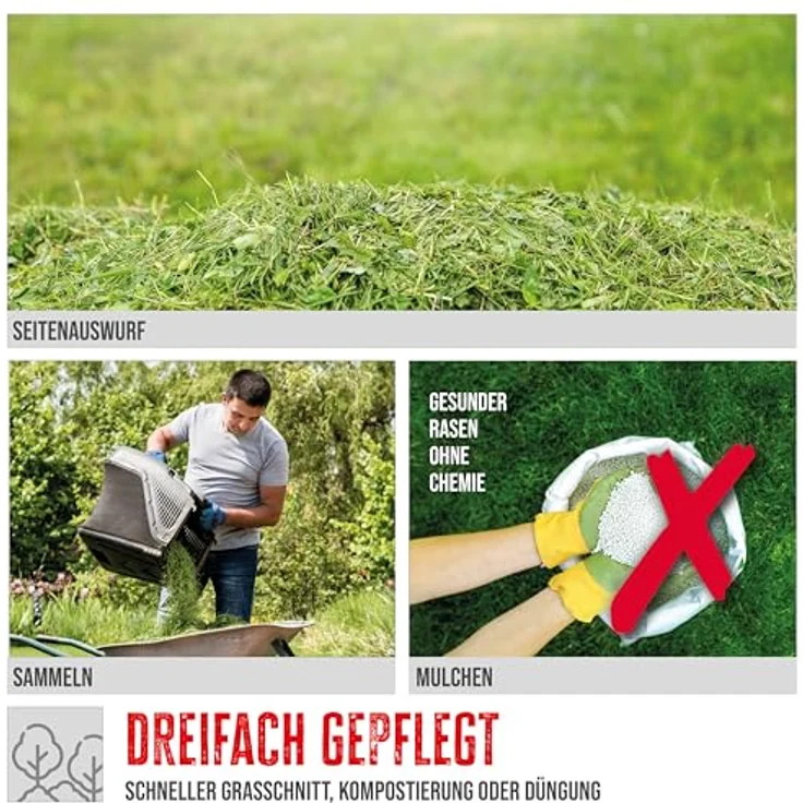 Güde Benzin Rasenmäher Big Wheeler 514.9R, 4-Takt Motor, 51 cm Schnittbreite, 60 L Grasfangsack, Hinterradantrieb – Bild 4