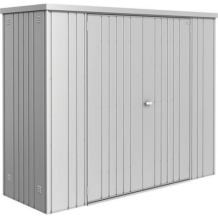 Biohort Geräteschrank 3, 227 x 83 cm Silber metallic, besonders robust mit Drehgriff-Zylinderschloss