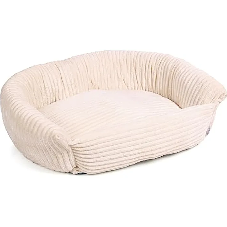 Wallace & Jones | Hundebett Cordo - Breitcord-Obermaterial samtweich - beige | M | ca. 80 x 70 x 27 cm