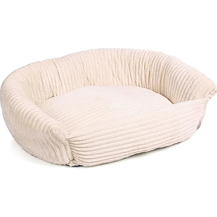 Wallace & Jones | Hundebett Cordo - Breitcord-Obermaterial samtweich - beige | M | ca. 80 x 70 x 27 cm – Bild 1