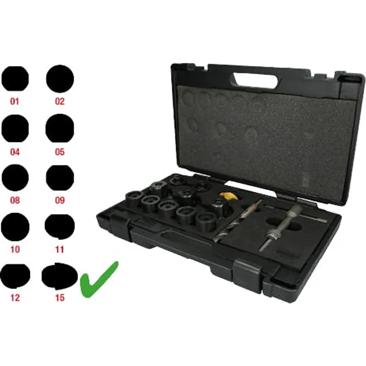 KS Tools 140.2560 Lochstanzen-Satz für Ford Abstandssensoren, 30-teilig, präzise Durchmesser für Parksensoren, lackschonend. – Bild 2