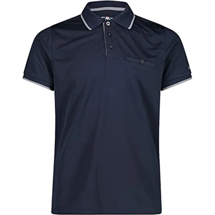 CMP Campagnolo Piquet Polo T-Shirt für Herren, Blau, mit Dry-Function-Technologie, Anti-UV-Behandlung und Geruchshemmdung, Größe (48, M)