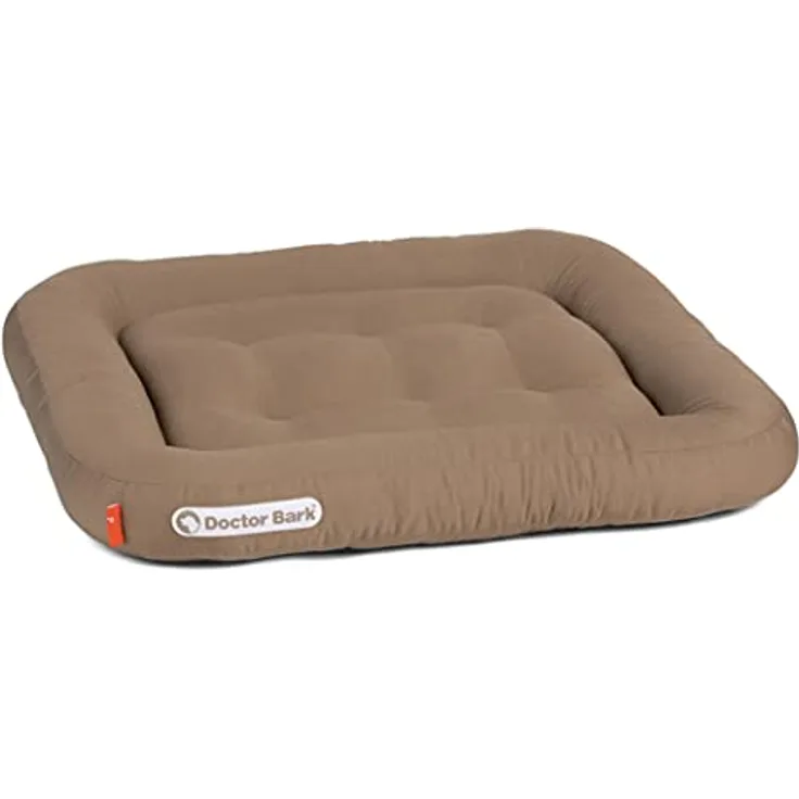 Doctor Bark Hundekissen - orthopädisches Hundebett, 95°C waschbar, hygienisch, robust & bequem (S - 60x55 cm, Goldbraun)