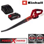 Einhell Akku-Laubbläser GC-CL 18 Li E, Kompakter Laubbläser mit 2.5 Ah Akku und Ladegerät, Blas-Luftstrom 210 km/h, Softgrip, leise