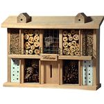 Luxus-Insektenhotels 22625e Eichenholz-Insektenhotel Landsitz Superior, fertig gebautes Insektenhaus, 47x34x12,5 cm, Bienenhotel aus stabilem Vollholz, Marienkäferhaus/Schmetterlingshaus XXL