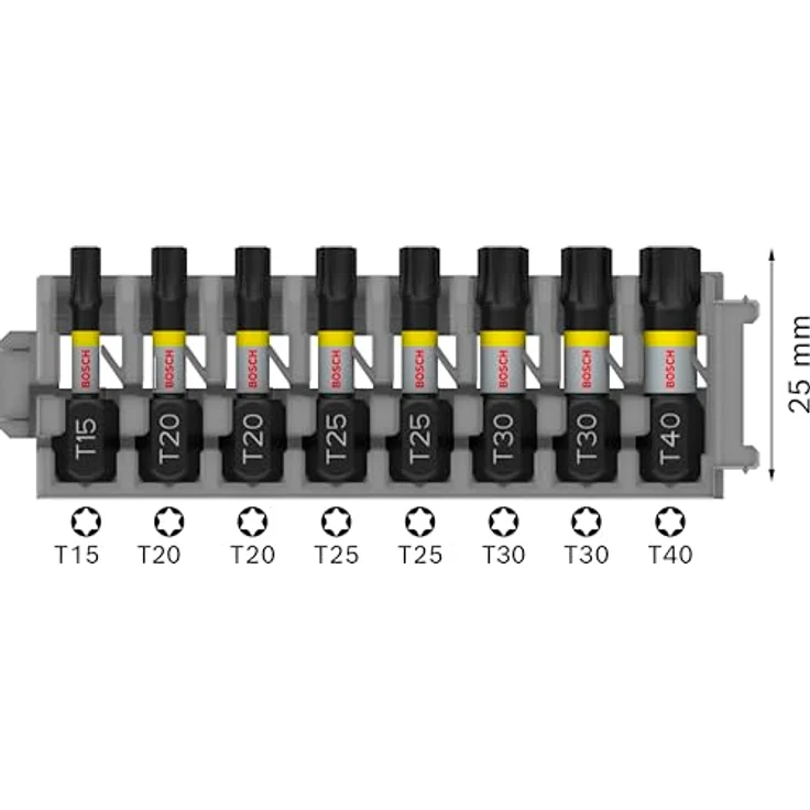 Bosch Professional 8tlg. Schrauber Bit Set Torx (Impact Control, T Bits, Länge 25 mm, Pick and Click) – Bild 5