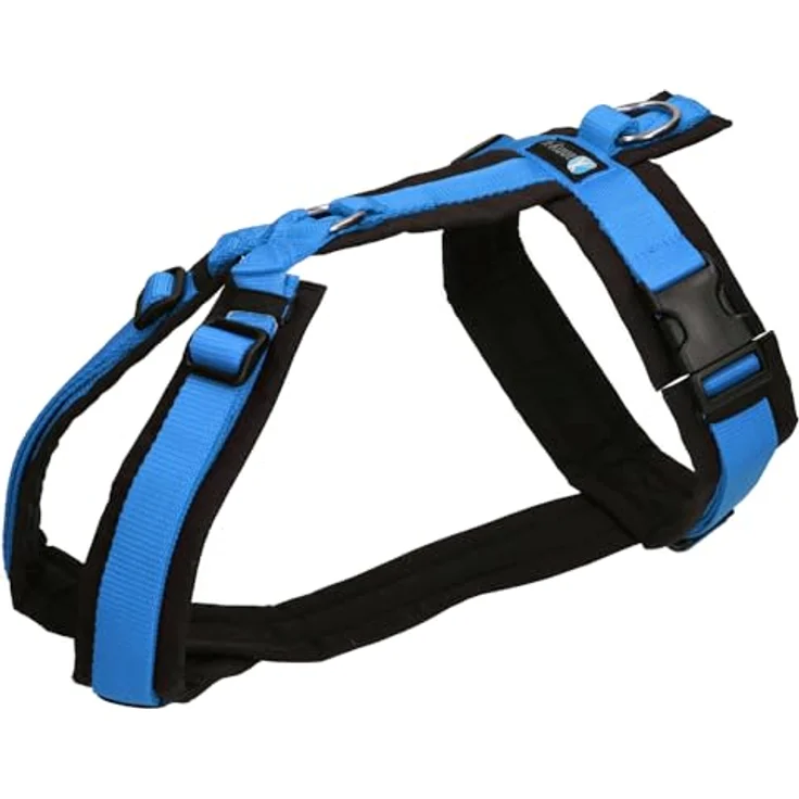 anny-x Brustgeschirr Fun schwarz blau- Grösse L, ergonomisch & rückenschonend, vollunterlegt – Bild 1