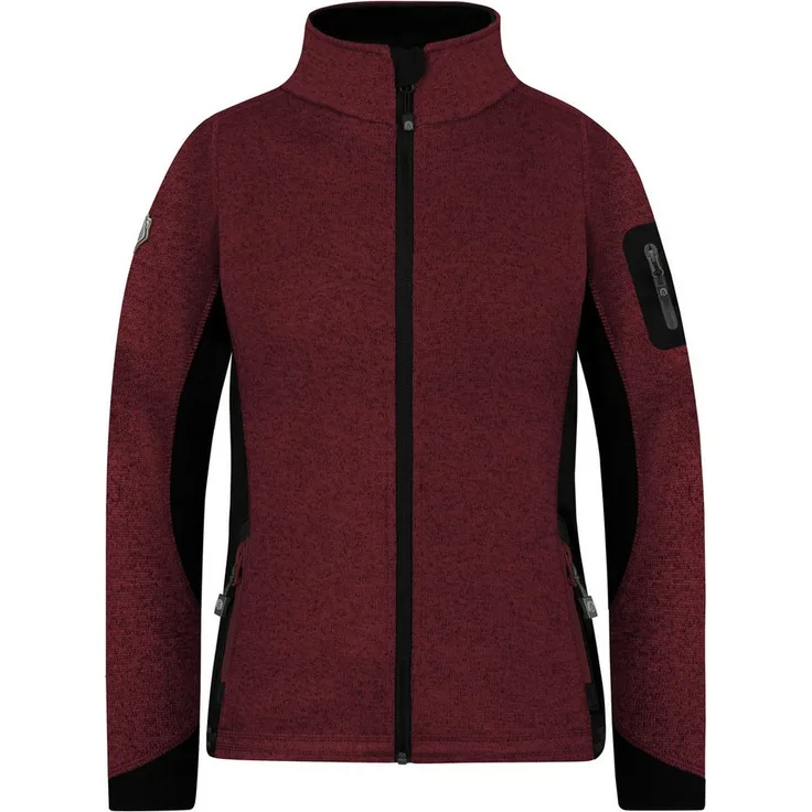 normani Fleecejacke Damen Strickjacke „Pukaskwa“ Strickfleecejacke in Schwarz, recyceltes Polyester, BSCI-zertifiziert