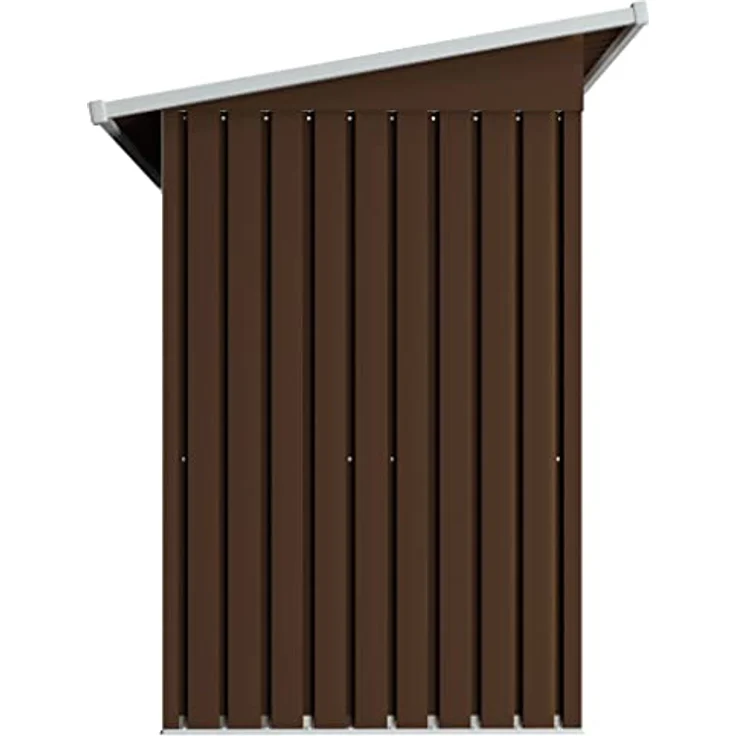 vidaXL Geräteschuppen mit 2 Entlüftungsöffnungen Schiebetür Gerätehaus Gartenhaus Schuppen Gartenschuppen Braun 194x121x181cm Stahl – Bild 4
