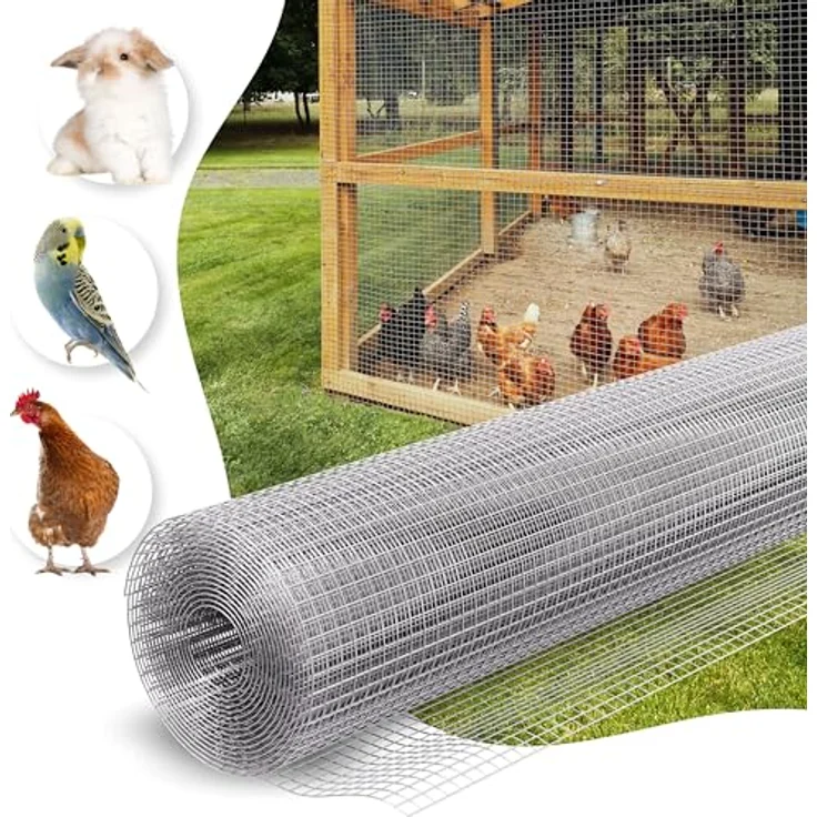 KrapTrap® Volierendraht Drahtgitter, verzinkt, 10x10mm Maschen, 1x12m, 0,9mm stark, ideal für Gehege und Umzäunungen – Bild 7