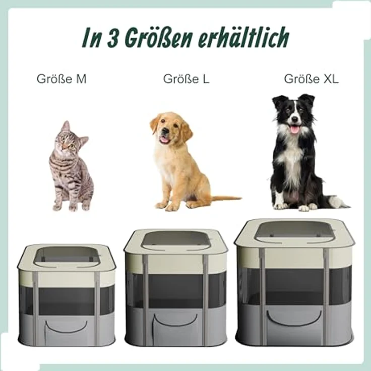 Relaxdays Welpenauslauf faltbar, tragbarer Hundelaufstall aus Oxford-Stoff, HBT: 60x90x68 cm, für Indoor & Outdoor, mehrfarbig – Bild 5