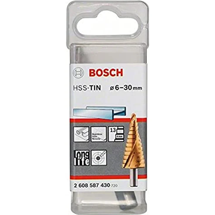 Bosch Accessories 2608587430 HSS Stufenbohrer 6-30 mm TiN, 3-Flächenschaft, Gesamtlänge 93,5 mm, ideale Lösung für präzises Bohren in Metall und Kunststoff – Bild 2