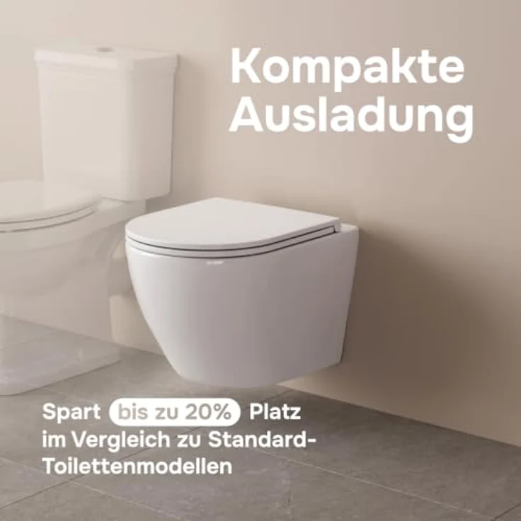 AM.PM Wand-WC CLA1900PSC Flash mit Softclosing-Sitzabdeckung, spülrandlos und AquaSpin-Spültechnologie – Bild 7