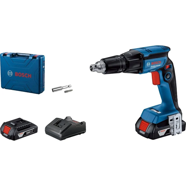 Bosch Gipskartonschraubendreher GTB 185-Li, Akku 2x2.0Ah, ergonomisch, PowerSAVE-Modus, geringes Gewicht unter 1 kg