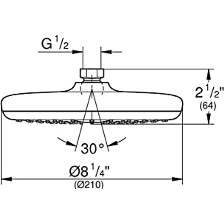 GROHE Tempesta 210 - Kopfbrause (wassersparend, Ø 210 mm, Antikalk-System, perfektes Strahlbild), chrom, 26410000 – Bild 2