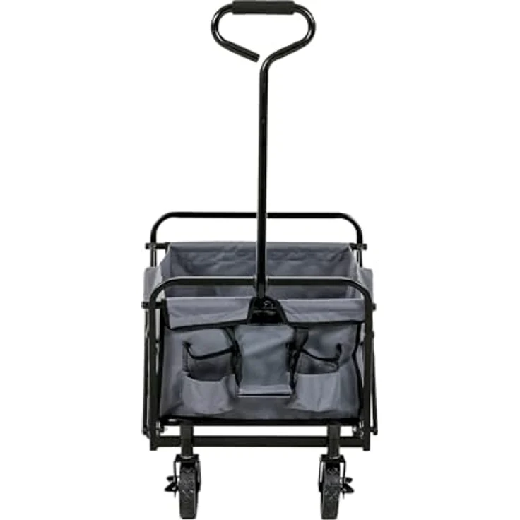 Greemotion Faltbarer Bollerwagen, Handwagen mit Stahlrahmen, 80 kg Tragkraft, 102,5 x 43 x 71 cm, leicht zusammenklappbar – Bild 2