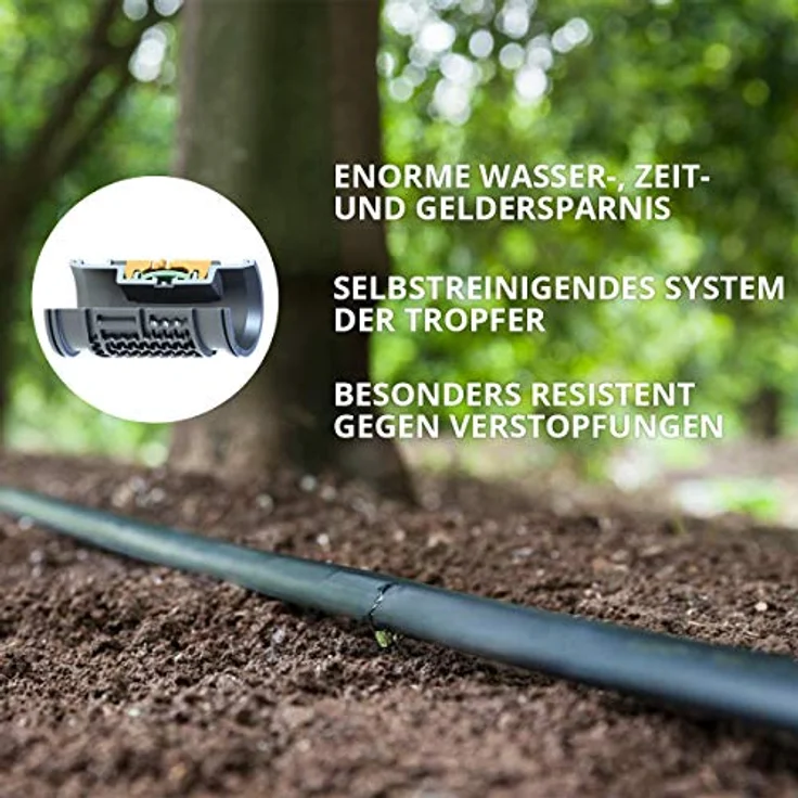 HOLZBRINK Bewässerungssystem Tropfschlauch PROFI 16mmØ, Perlschlauch 5m, hohe Wasserersparnis und frostsicheres Design – Bild 5