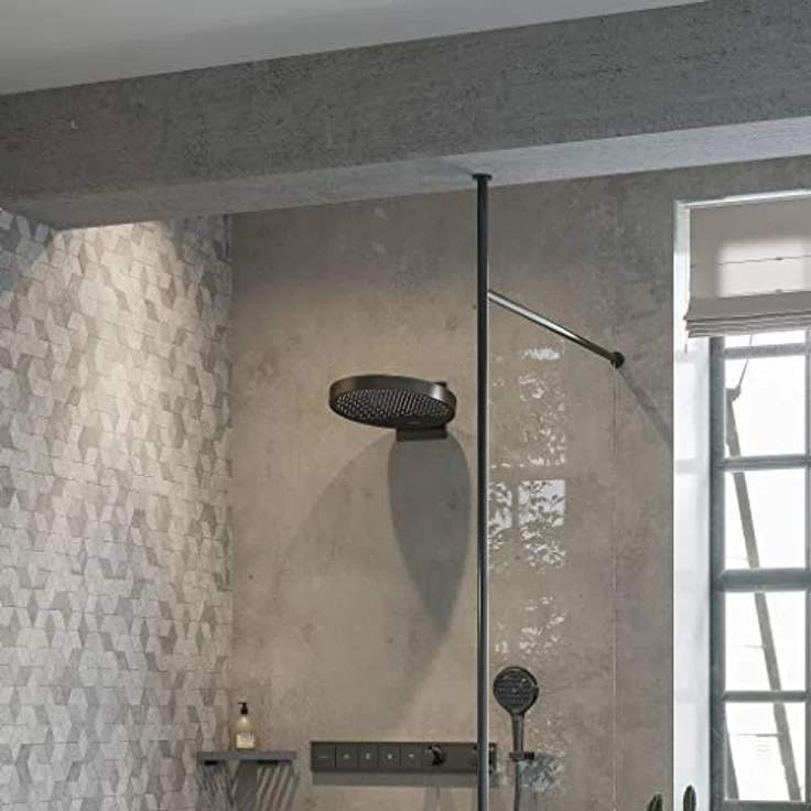 hansgrohe Rainfinity 3jet Kopfbrause mit Brausearm, schwarz chrom gebürstet/graphit, 3 Strahlarten, 28.10 l/min – Bild 2