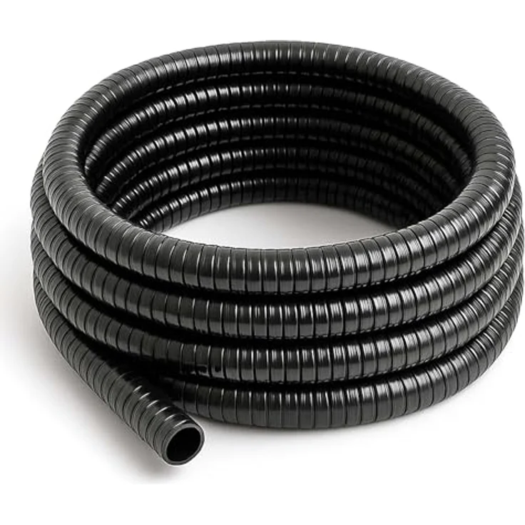 Wiltec Flexibler Förderschlauch 50m, Spiralschlauch 25mm (1"), schwarz, mit verstärkter Hart-PVC-Spirale für optimale Wasserführung – Bild 1