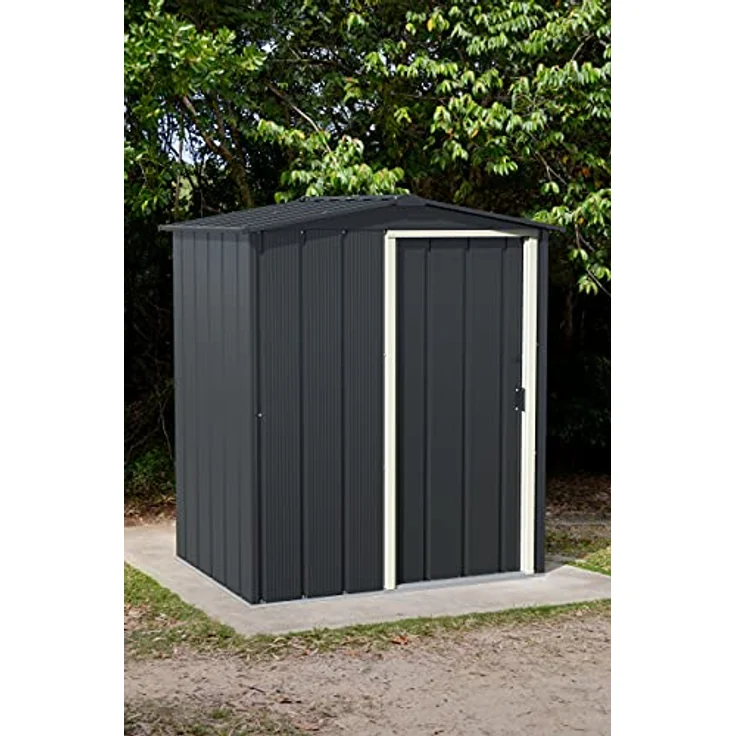 Duramax ECO 5 x 4 (1.56 m²) Metallgerätehaus, feuerverzinktes Metall gerätehaus - Geräteschuppen, verstärkte Dachkonstruktion, wartungsfreier und wetterfester Metallschuppen, Anthrazit – Bild 2