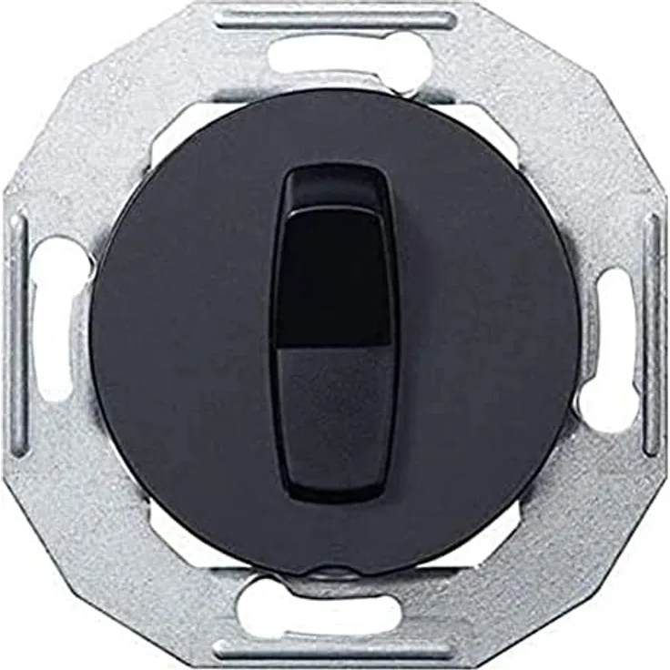 Schneider Electric runder Universalschalter, 1-fach, 2-Wege, 16A, 250V AC, IP20, Unterputz, Renova, schwarz