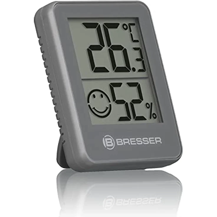 Bresser Thermometer Hygrometer Temeo Hygro Indicator 3er-Set zum Aufstellen oder zur Wandmontage mit Raumklima-Indikator, Grau - Preisvergleich – Bild 5
