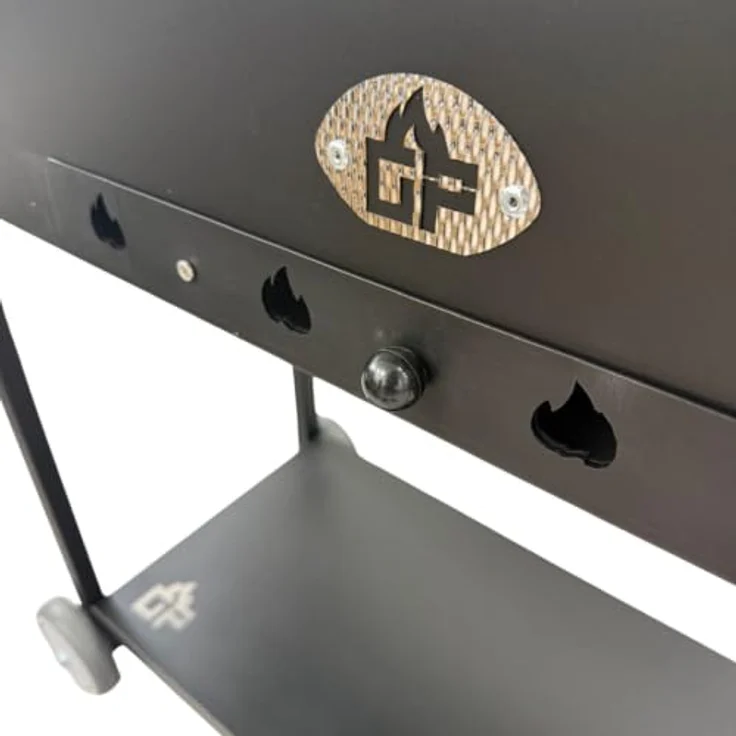 GOROCH Mangal Batyr 80, Schaschlikgrill aus 2mm Stahl mit Ablage und Topfhalter, kombinierbar mit Kazan, 80x33 cm Grillfläche – Bild 7